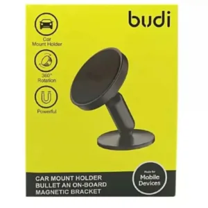 Budi Magnetic Car Mount Holder – 360° Rotation Dashboard Phone Stand for Mobile Devices