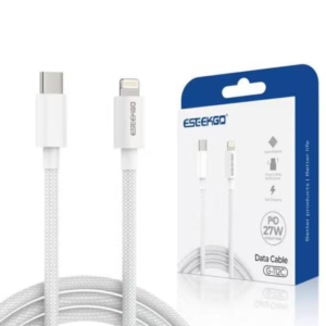 ESEEKGO Type-C to Lightning PD 27W Fast Charging Braided Data Cable – 1M (G-112C)