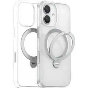 iPhone 16 360° Rotating Clear Spin Case with Ring & MagSafe