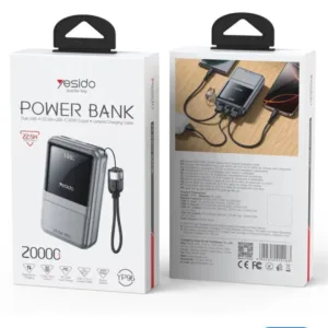 Yesido Power Bank 20000mah Dual USB-A 22.5+USB-C 20W Output