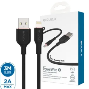Quick USB A to Lightning 3 Meter Fast Charging Cable