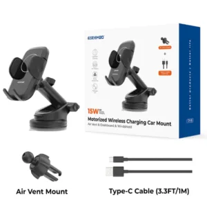 ESEEKGO Motorised Wireless Charging 15W Car Mount