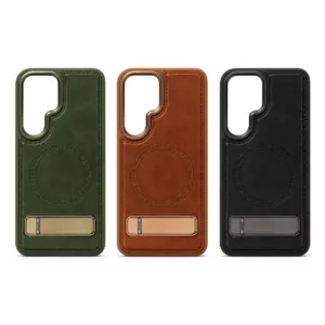 S26 Ultra Leather MagSafe Case with Kickstand